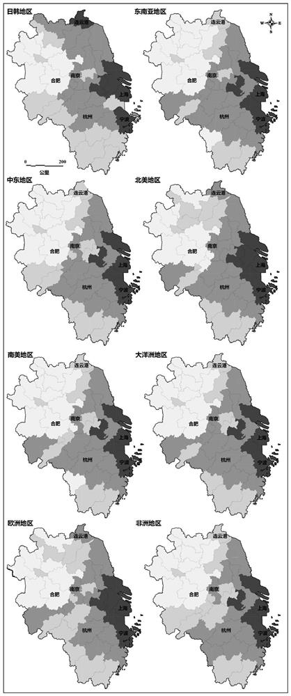 International multimodal transport accessibility measurement method based on gravity model