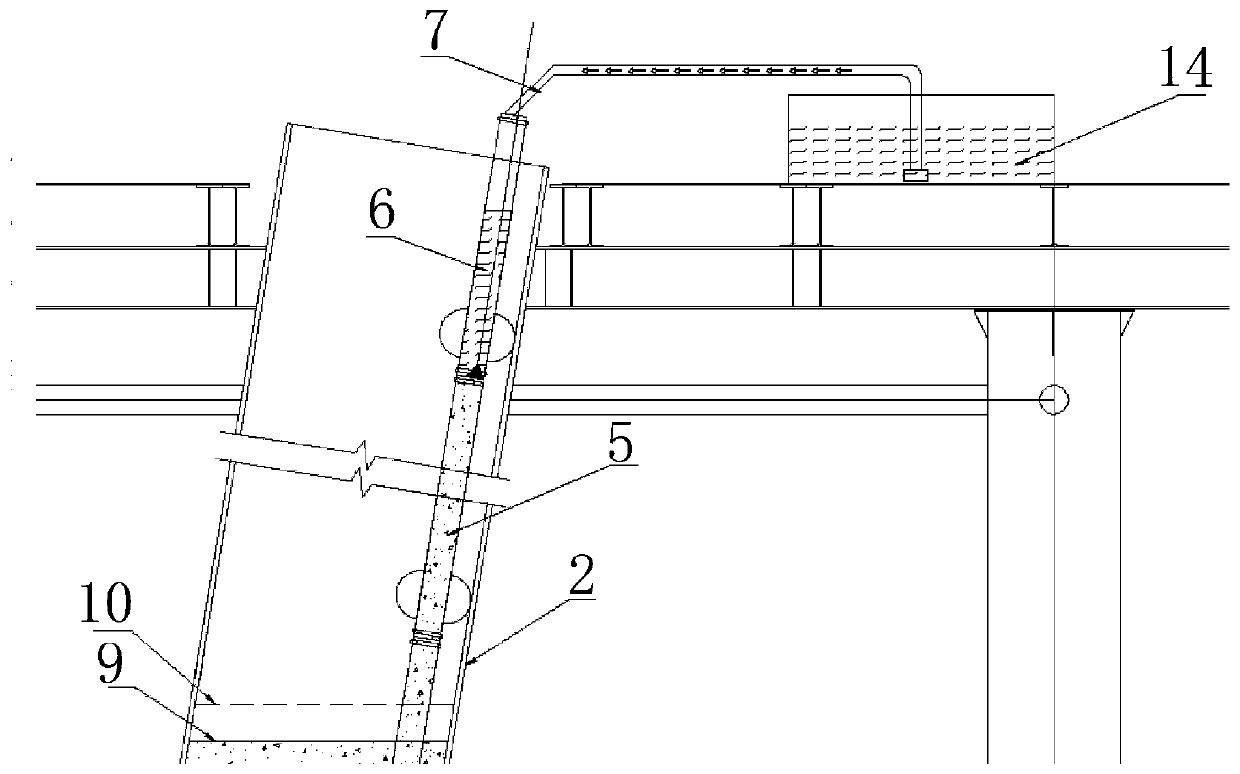 Concrete grouting construction device and method at the bottom of a steel pipe pile