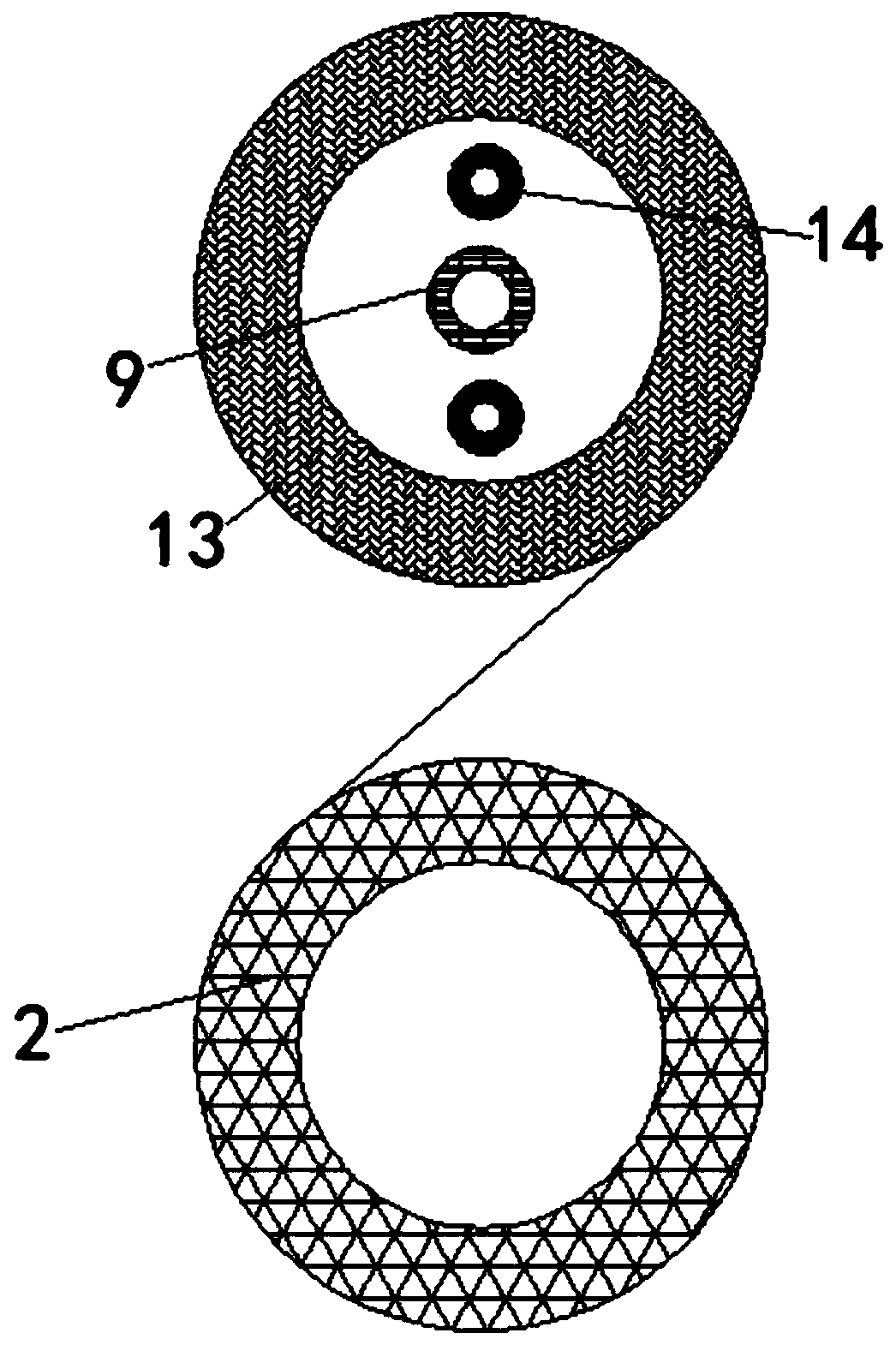 Device for preventing wound threads from being accumulated in polyester sewing thread production