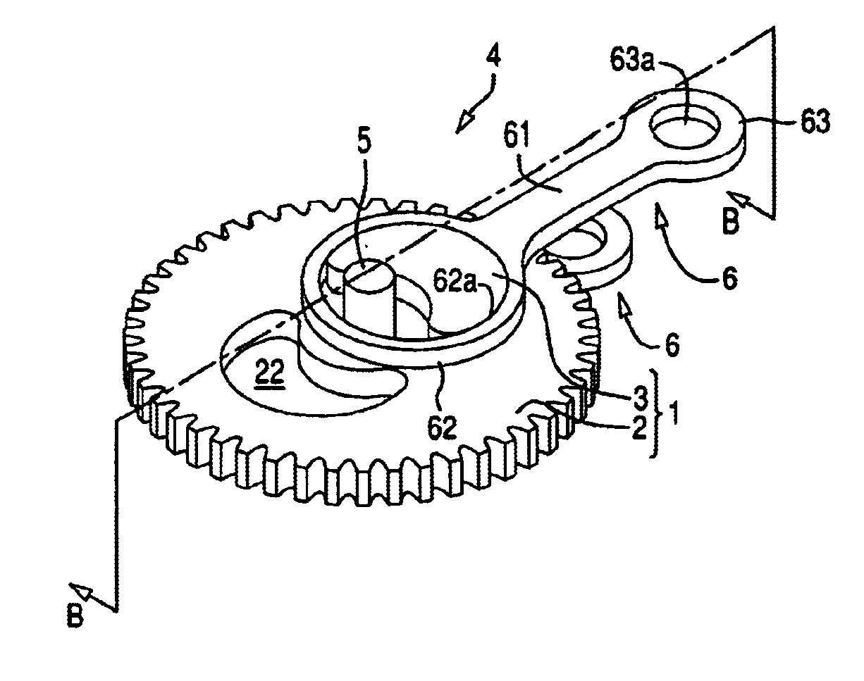 Cam mechanism for translation of circular motion into reciprocal motion