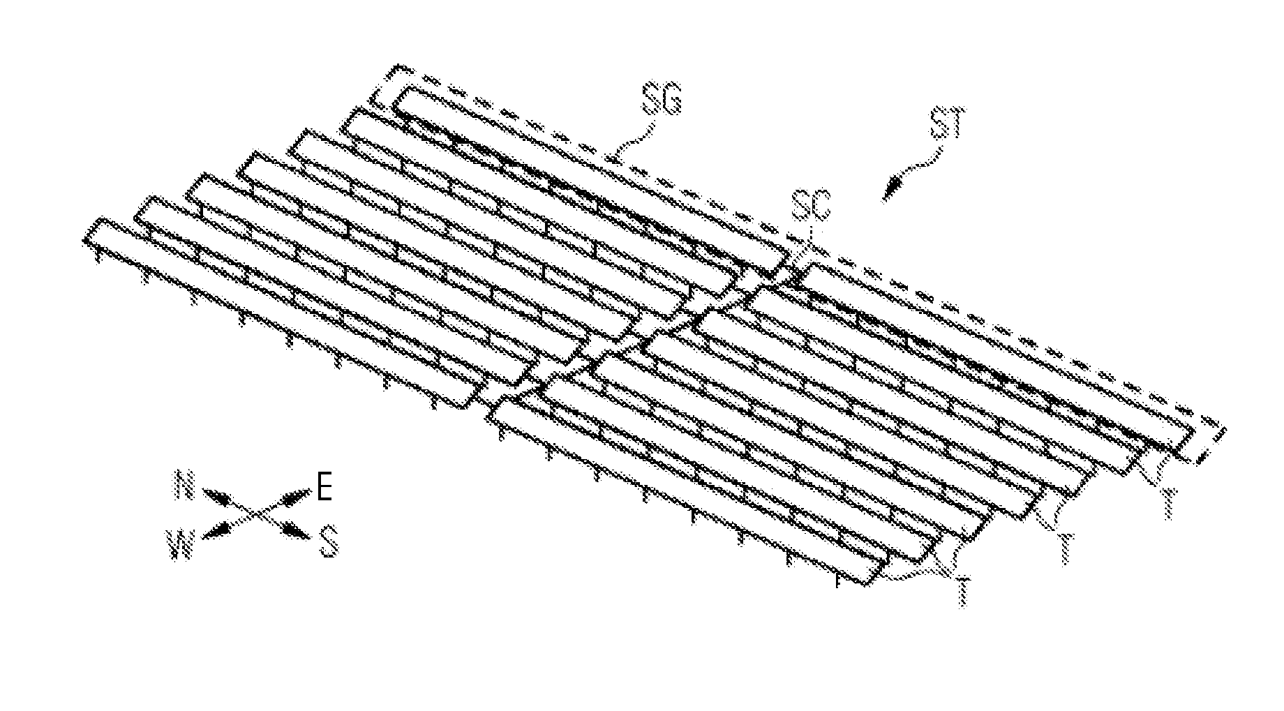 Method and Device for Creating System Layout of Photovoltaic Open-Space Power Plant Having Solar Trackers