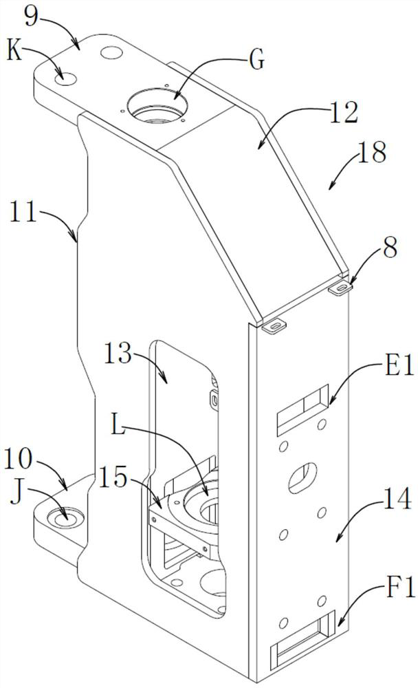 Split type bridge frame structure and three-way stacking forklift with same