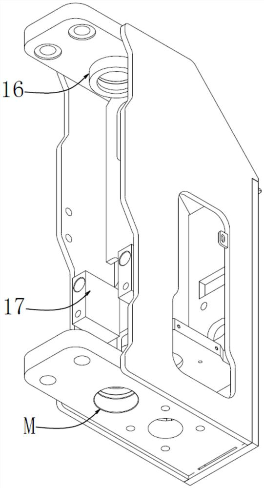 Split type bridge frame structure and three-way stacking forklift with same