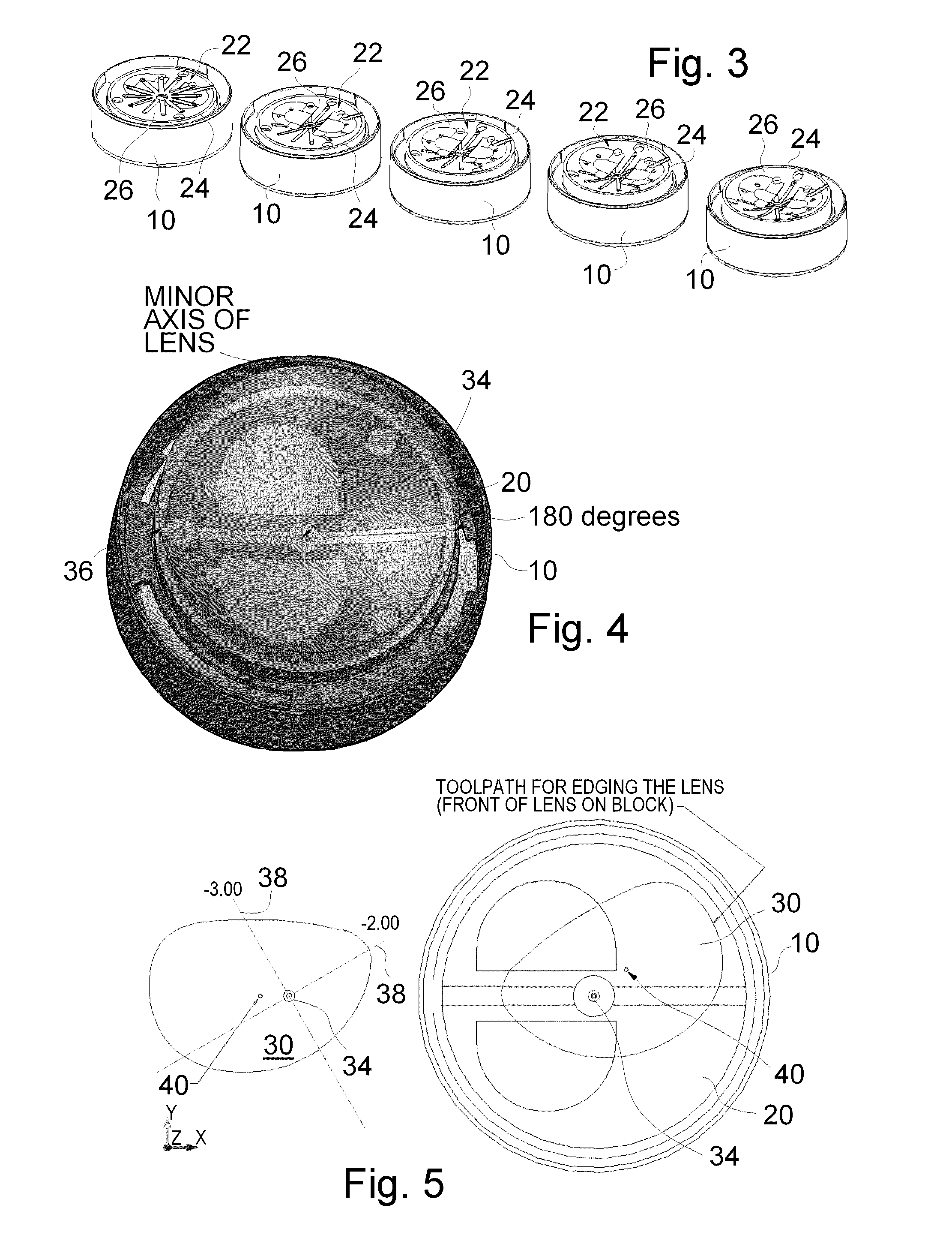 System and method pre-blocking ophthalmic lens for processing including articulation edging