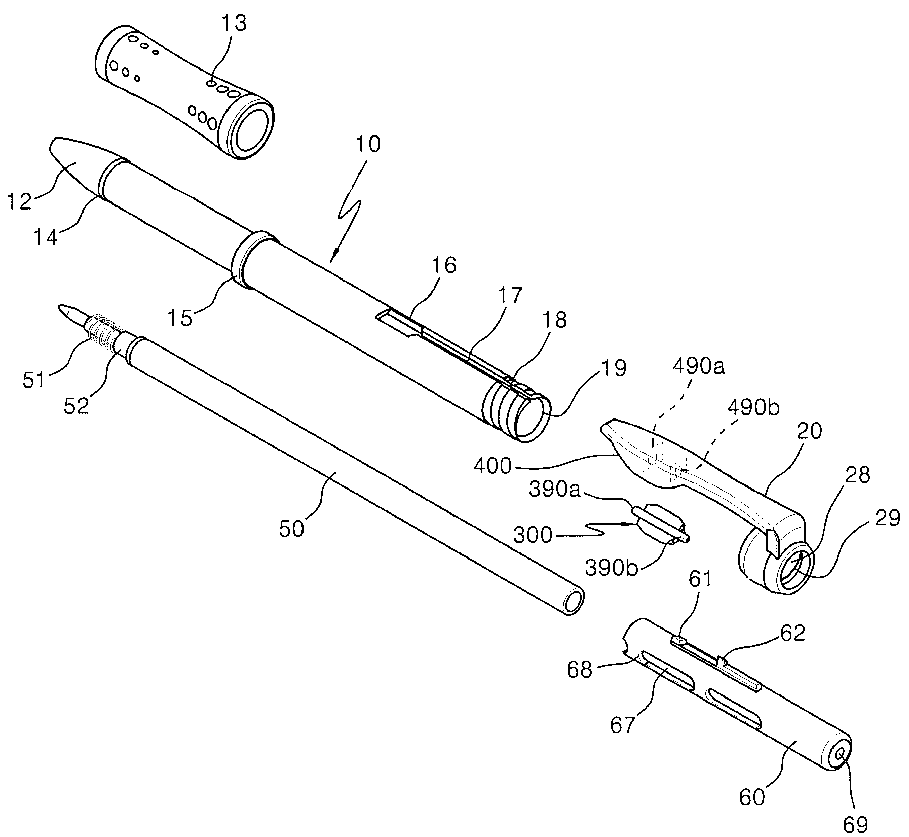 Safety knock-type writing instrument