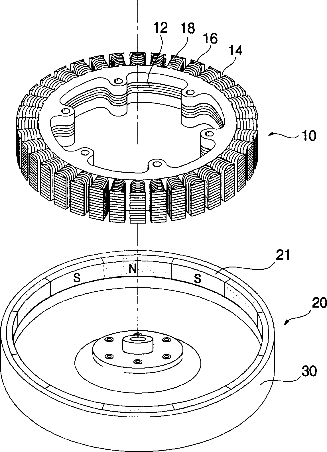 Rotor of wheel spoke type electric motor and its manufacturing method
