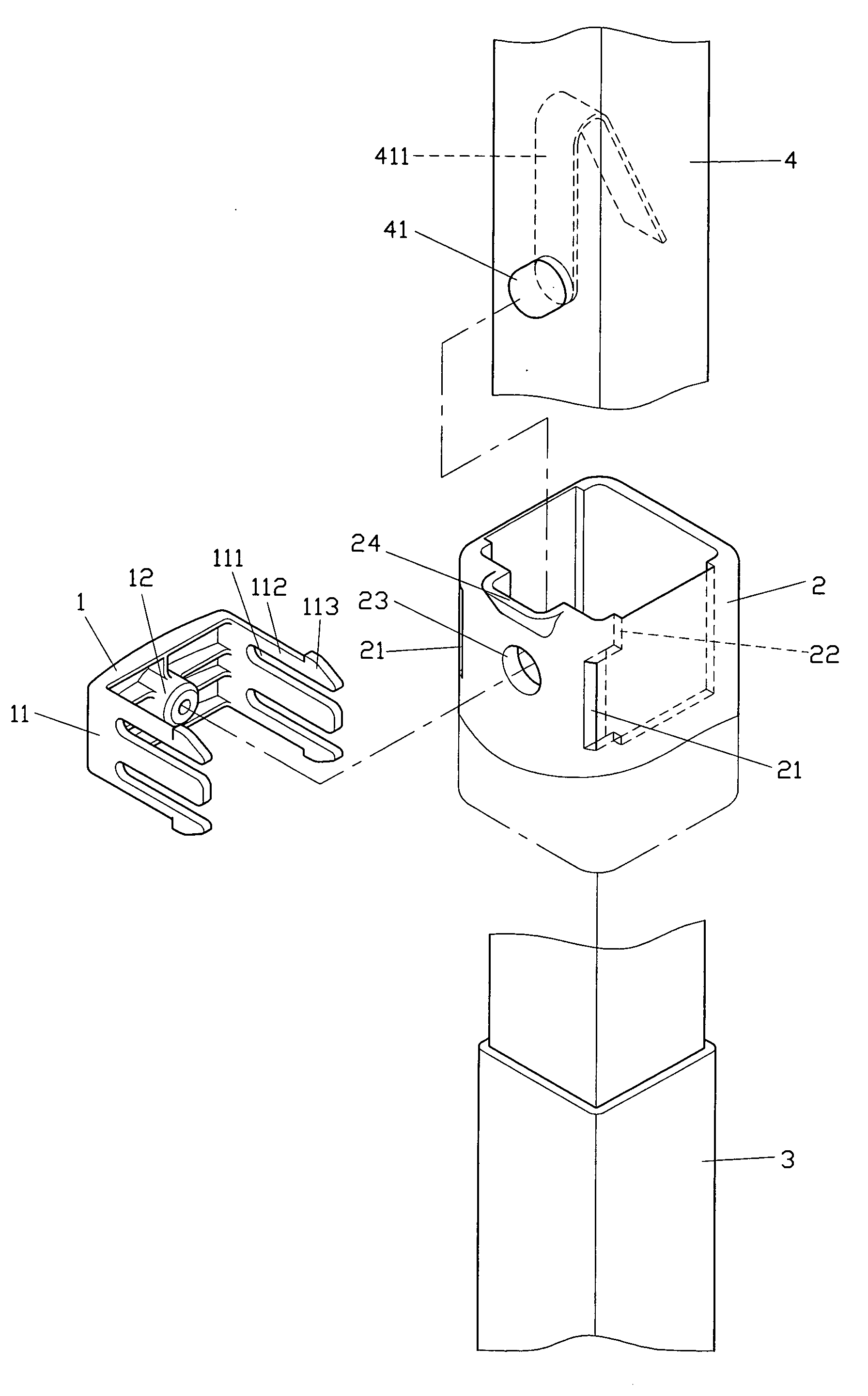 Locating device for a retractable strut of a tent or a closet