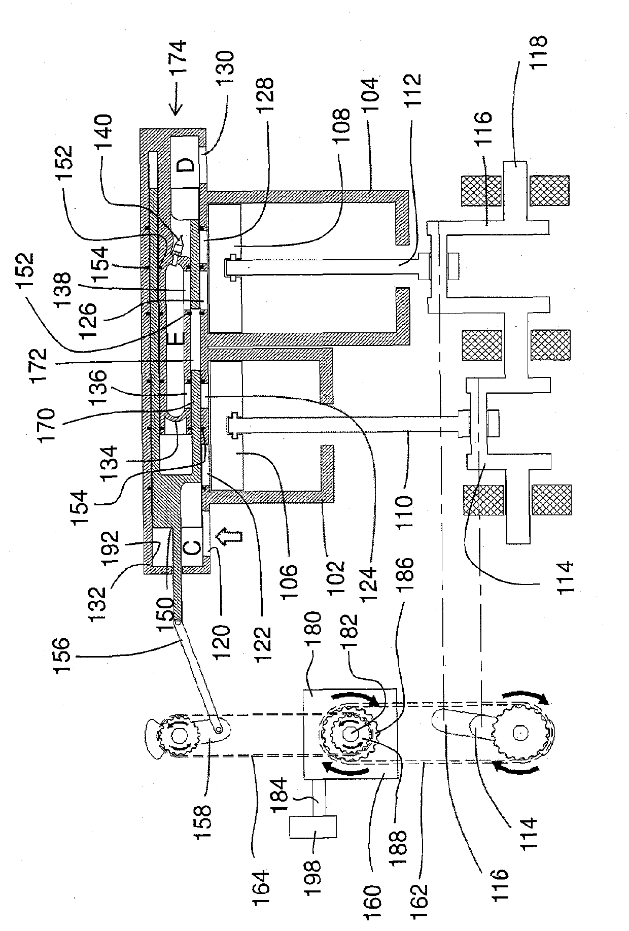 Split cycle engine with crossover shuttle valve