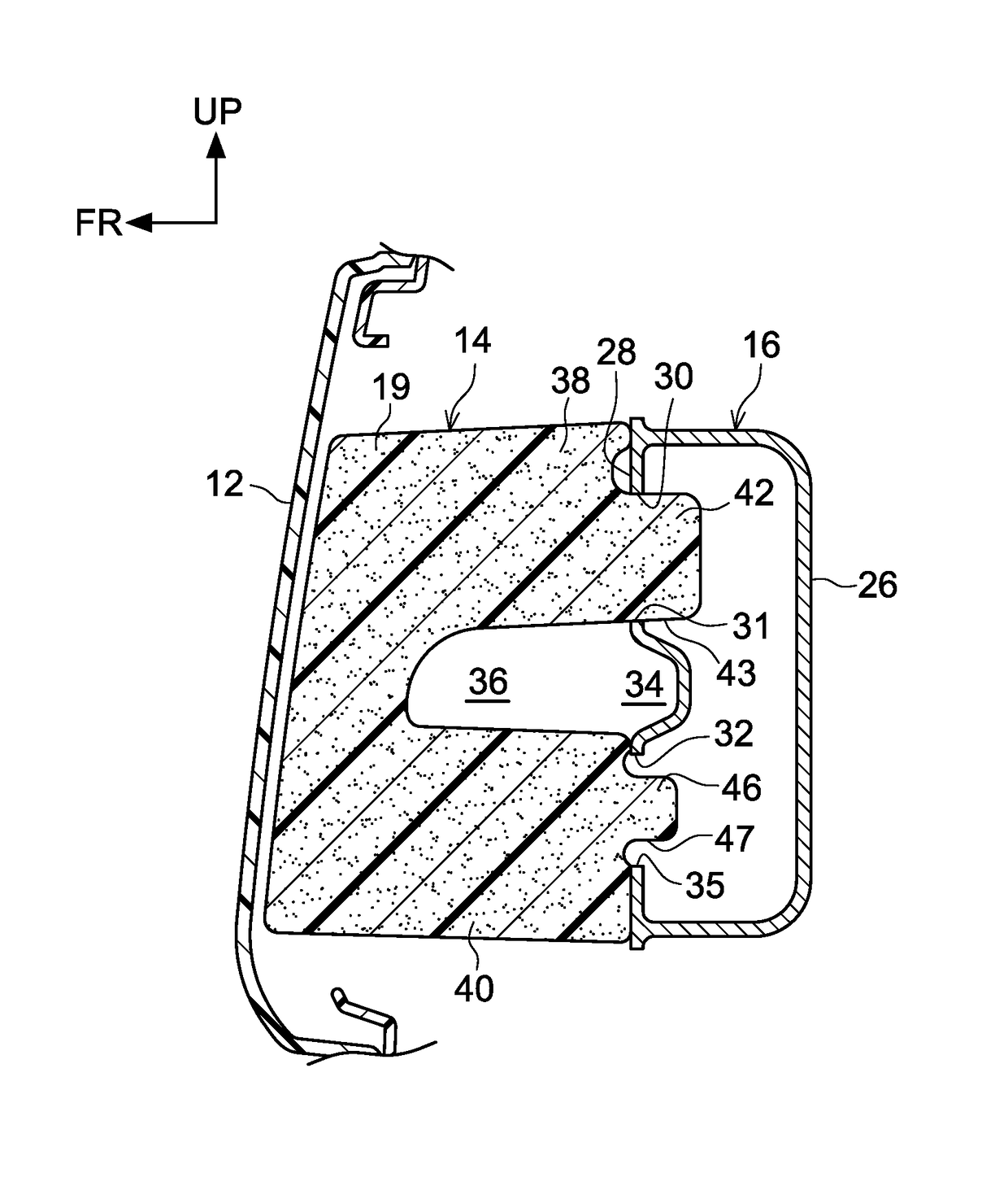 Bumper absorber attachment structure