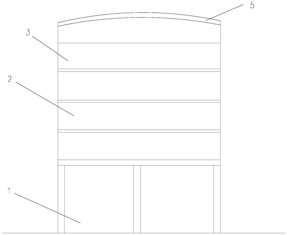 Intelligent parking lot and intelligent rental house buildings suitable for space above roads