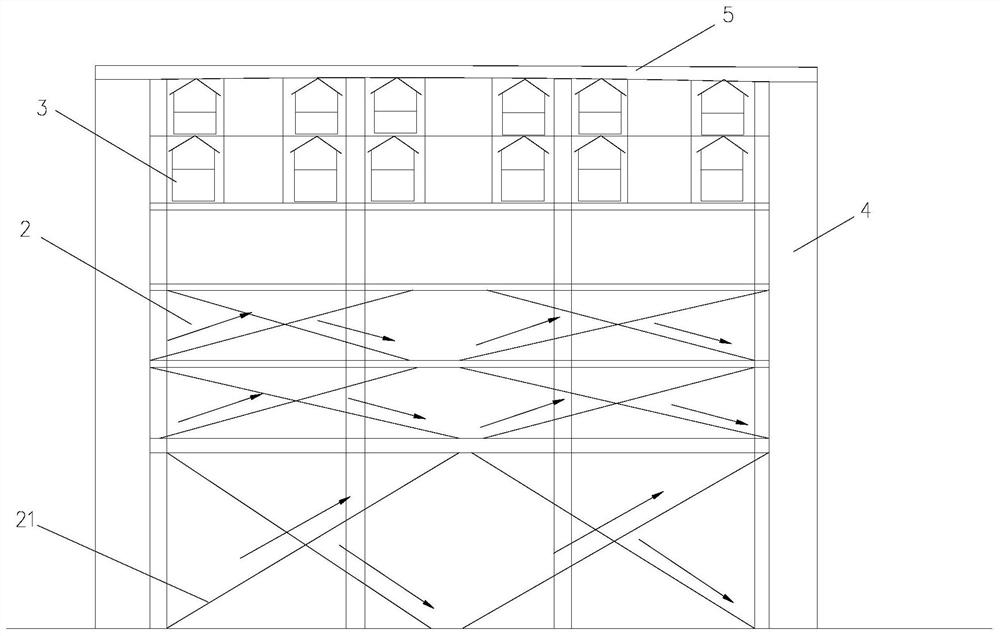 Intelligent parking lot and intelligent rental house buildings suitable for space above roads