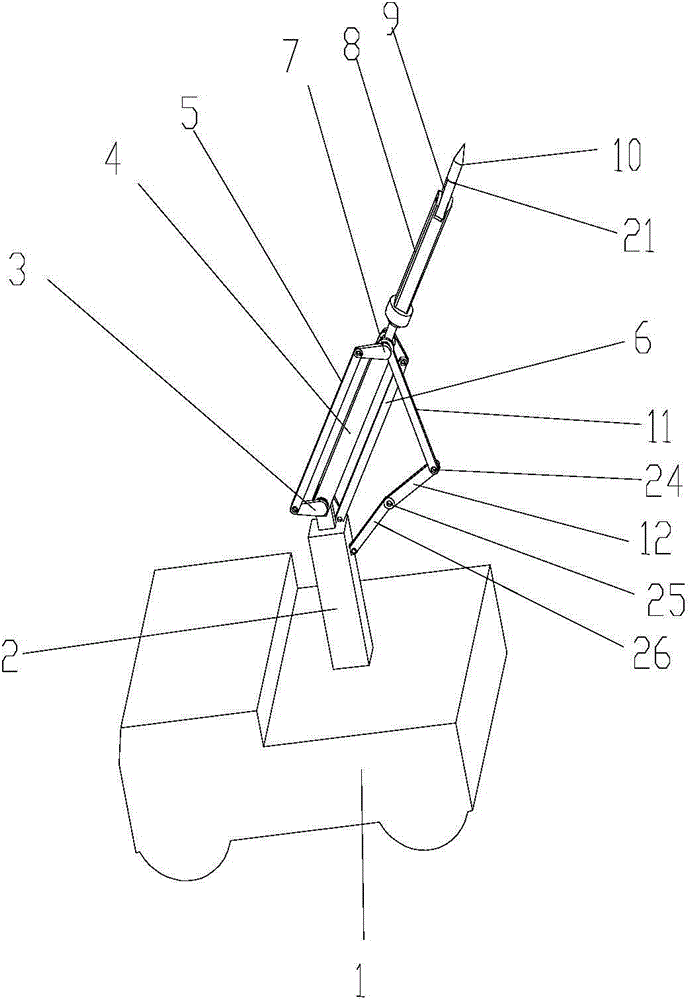 Welding construction method through utilizing six-degree-of-freedom five-rod moving type connecting rod mechanism