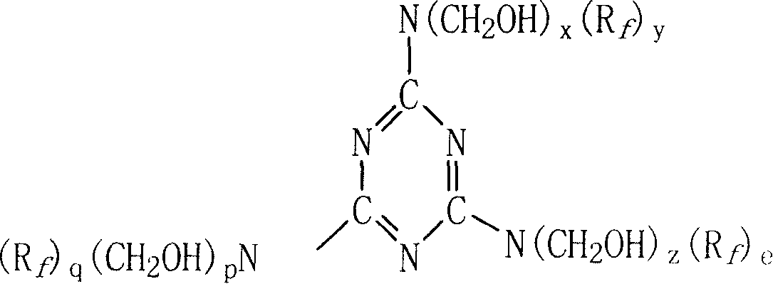 Functional end group containing fluorine-containing chain hydrocarbon melamine derivative and its preparation method