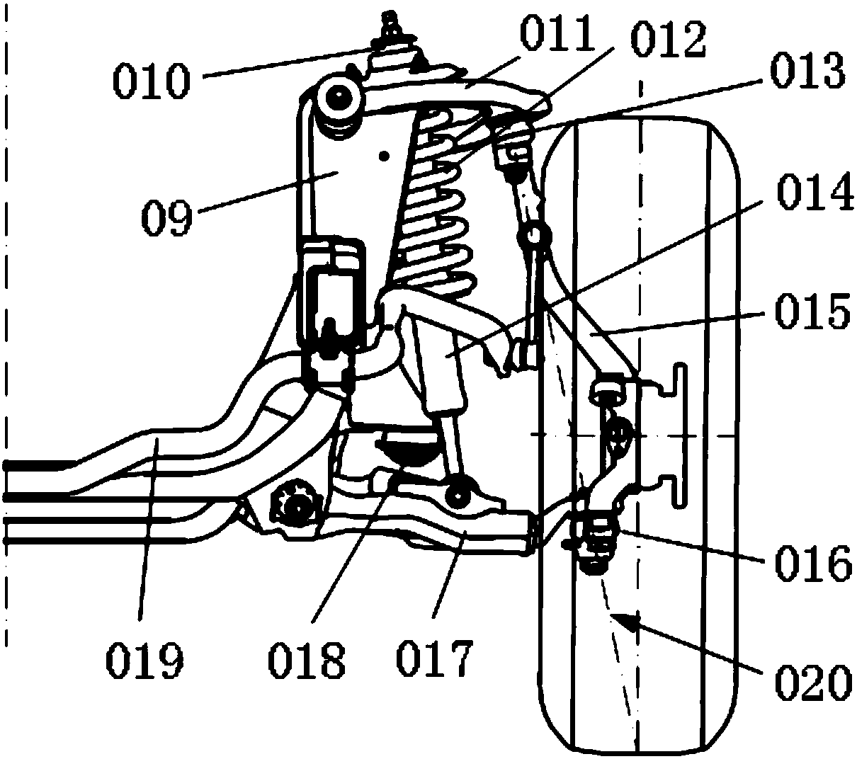 Steering pair placed on double-wishbone independent suspension and car provided with same