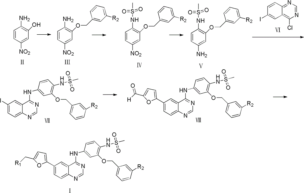 4-substituted p-methylsulfonamidoanilino-quinazoline derivatives and their preparation methods and uses