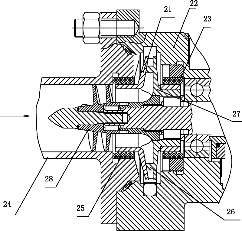 Partial emission pump with low specific speed