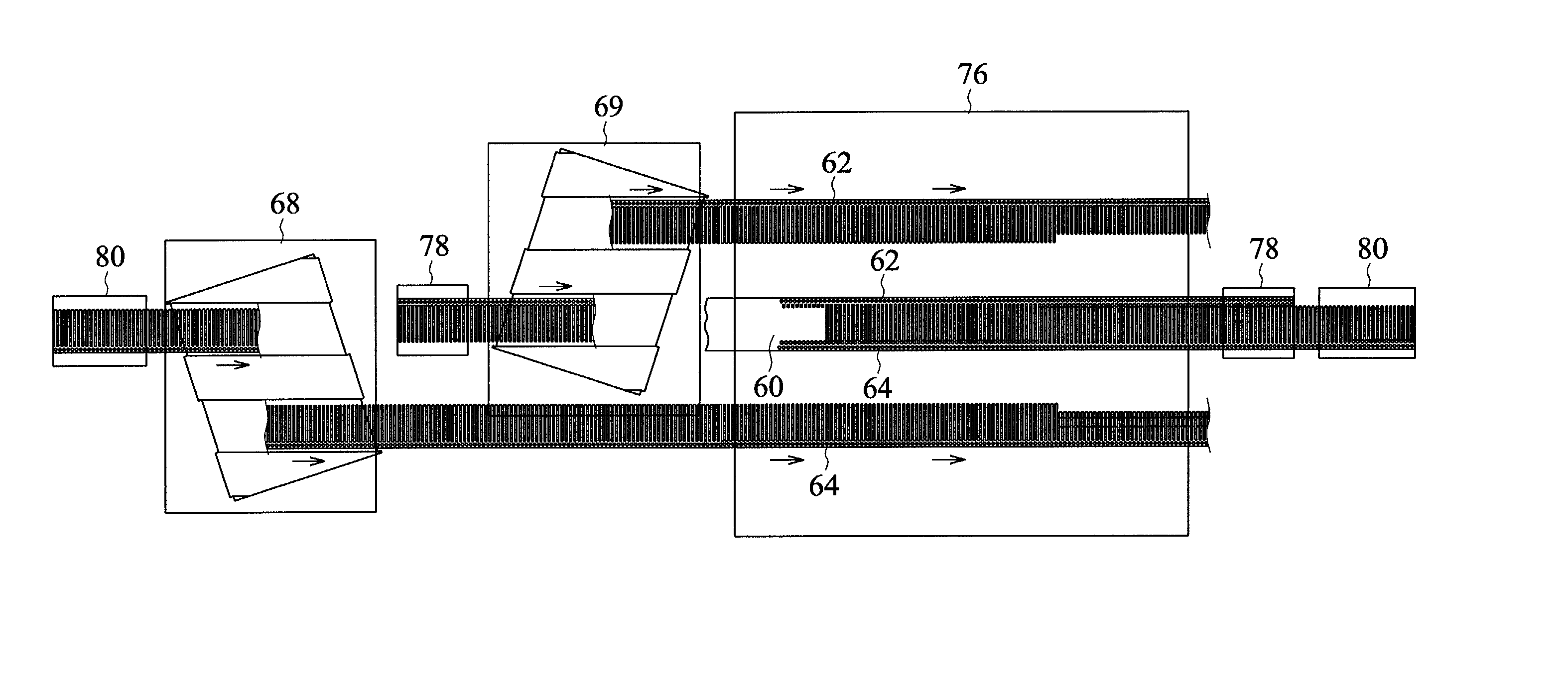 Shifting device for manufacturing continuous terminals