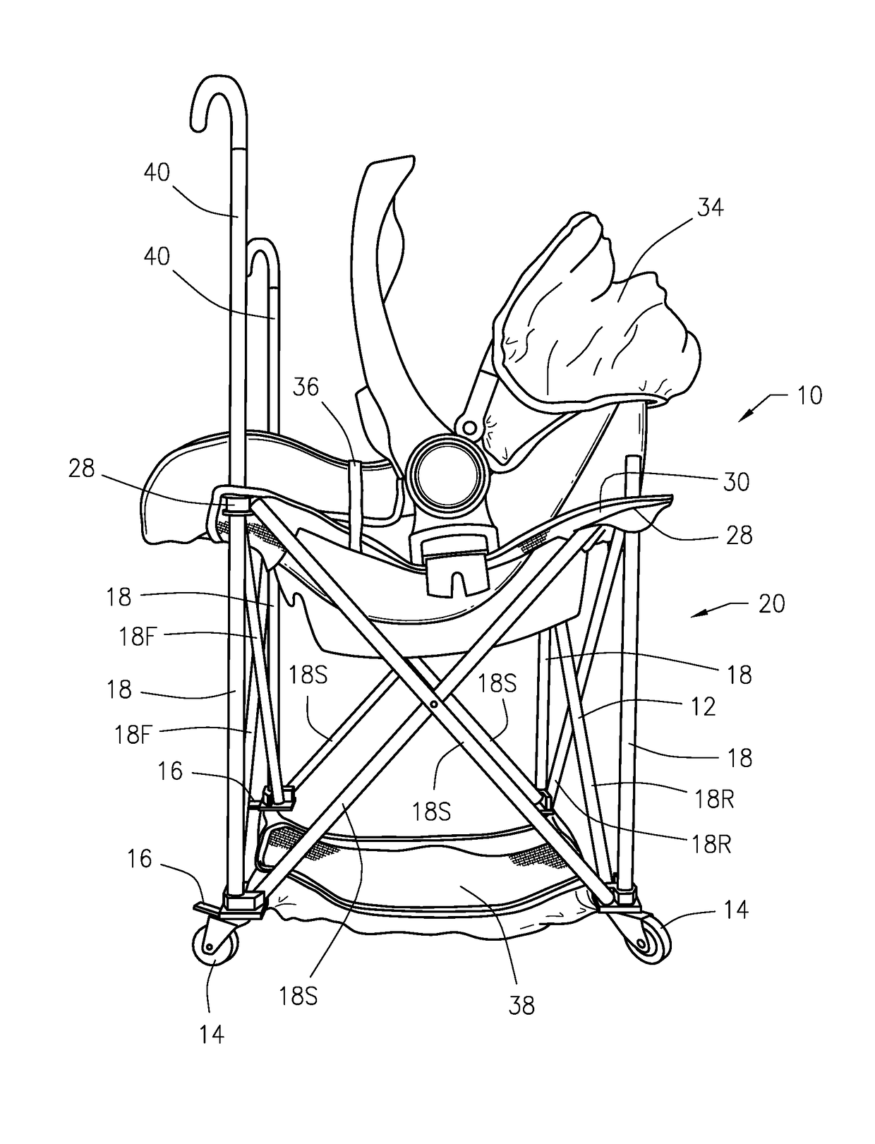 Compact universal infant carrier transporting device