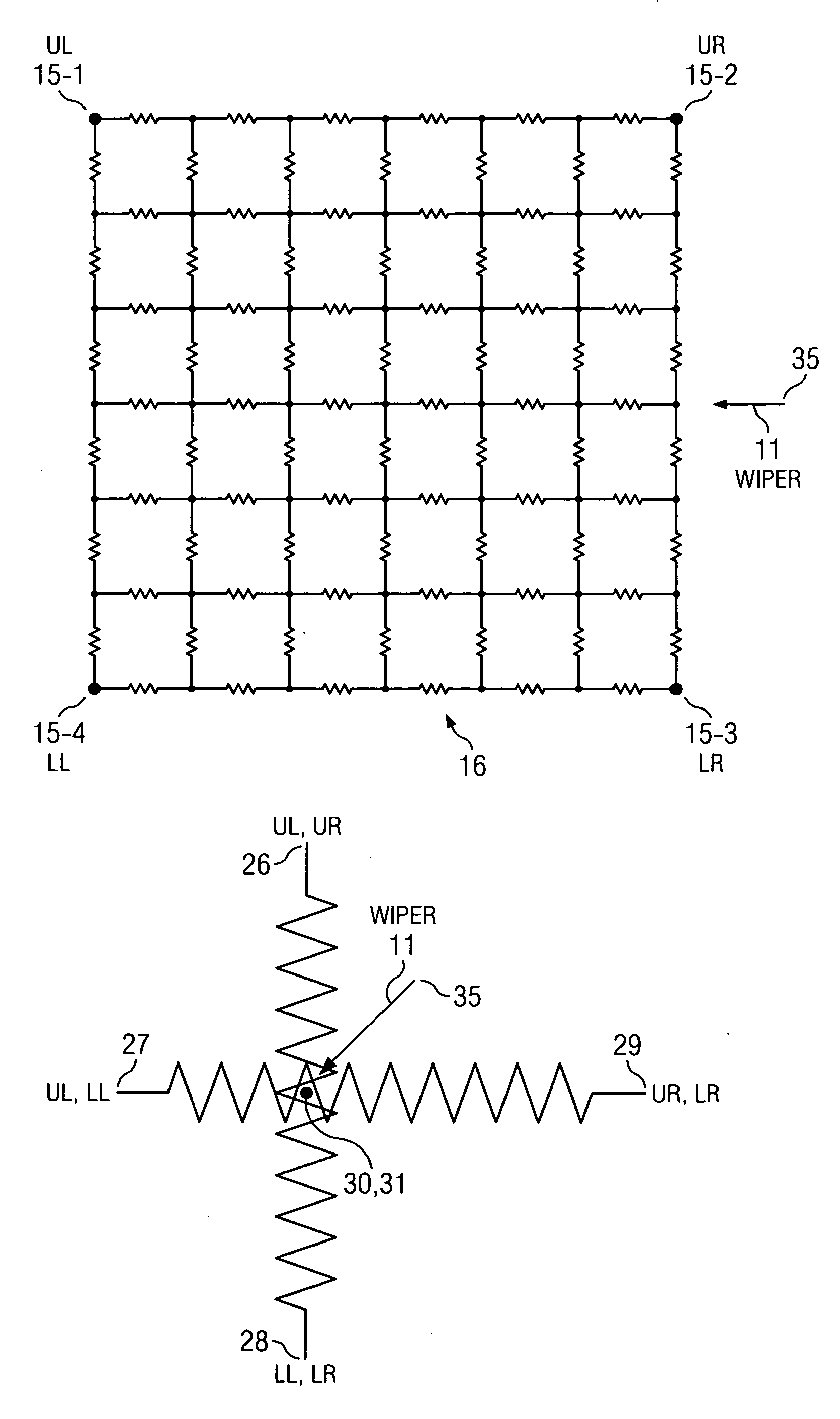 5-Wire resistive touch screen pressure measurement circuit and method