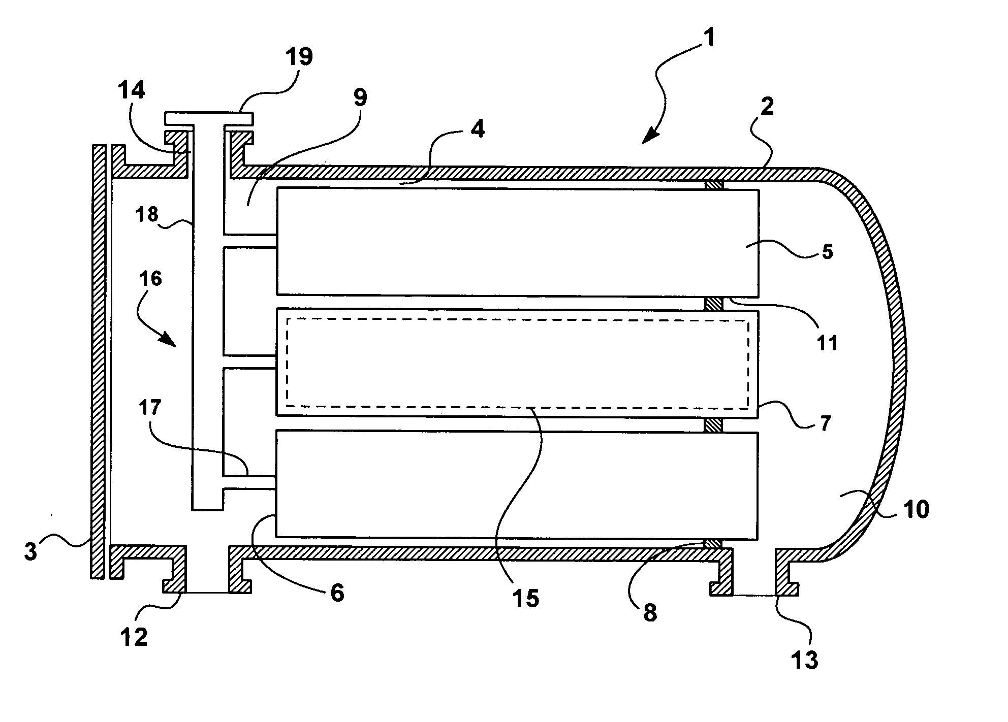 Gas separation membrane module assembly