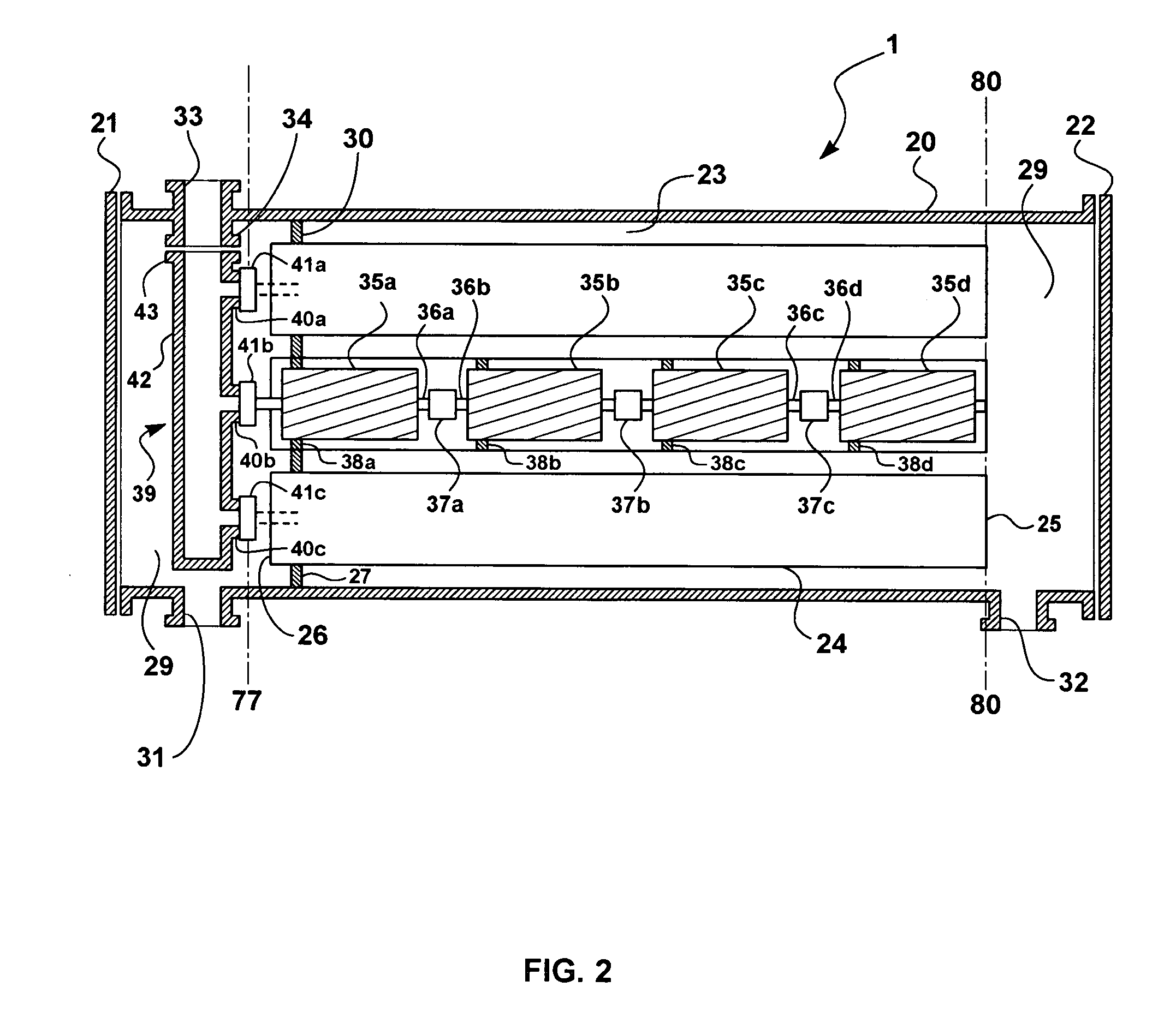 Gas separation membrane module assembly