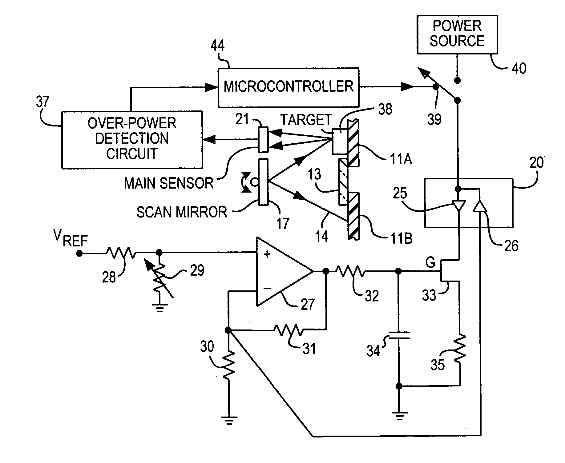Laser power control arrangements in electro-optical readers