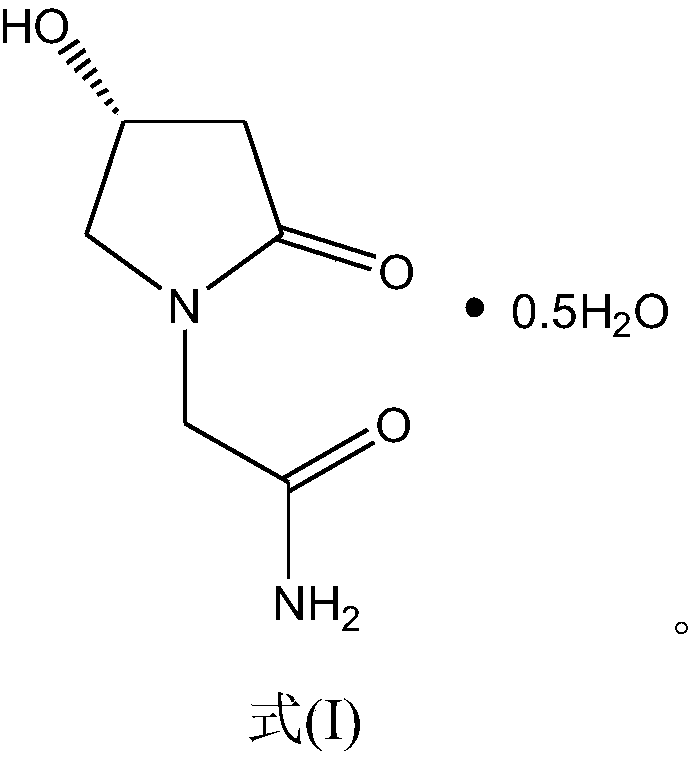 Freeze-dried composition containing dextrorotation oxiracetam 1/2 aquo-complex and preparation method of freeze-dried composition