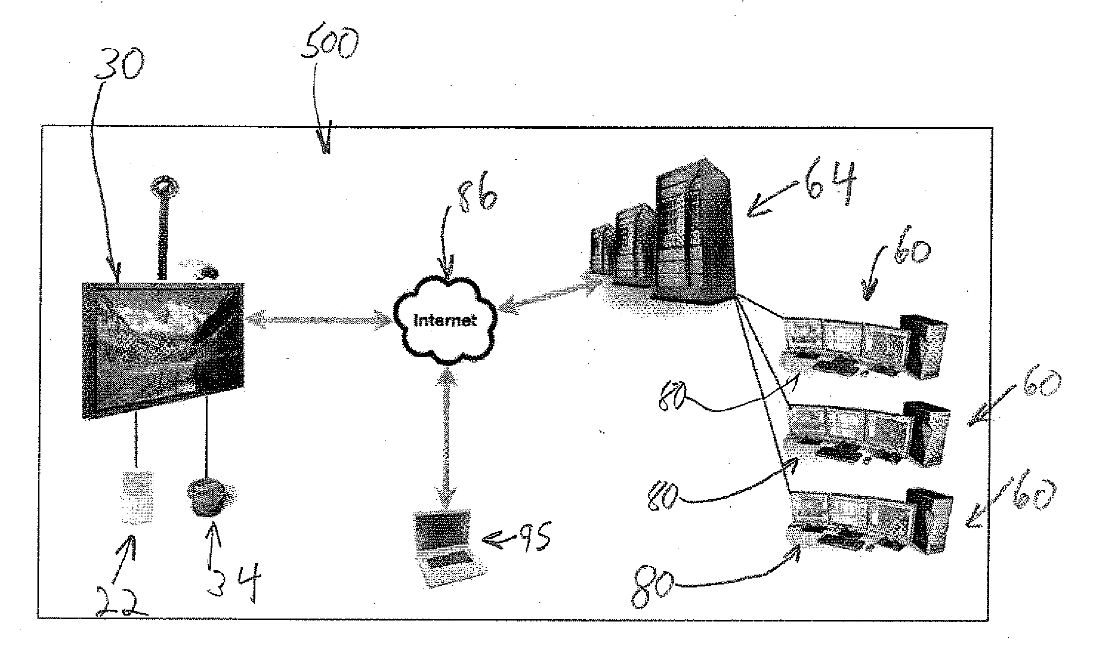 Video surveillance system and method with display advertising