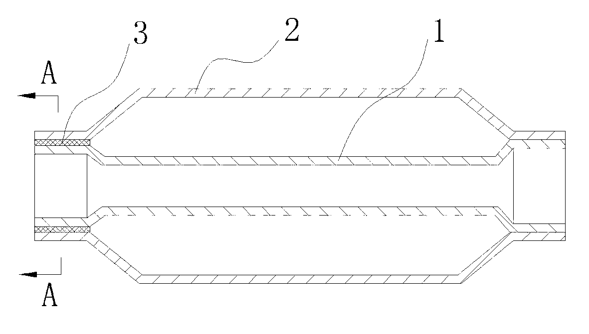 Exhaust pipe structure capable of eliminating welding stress