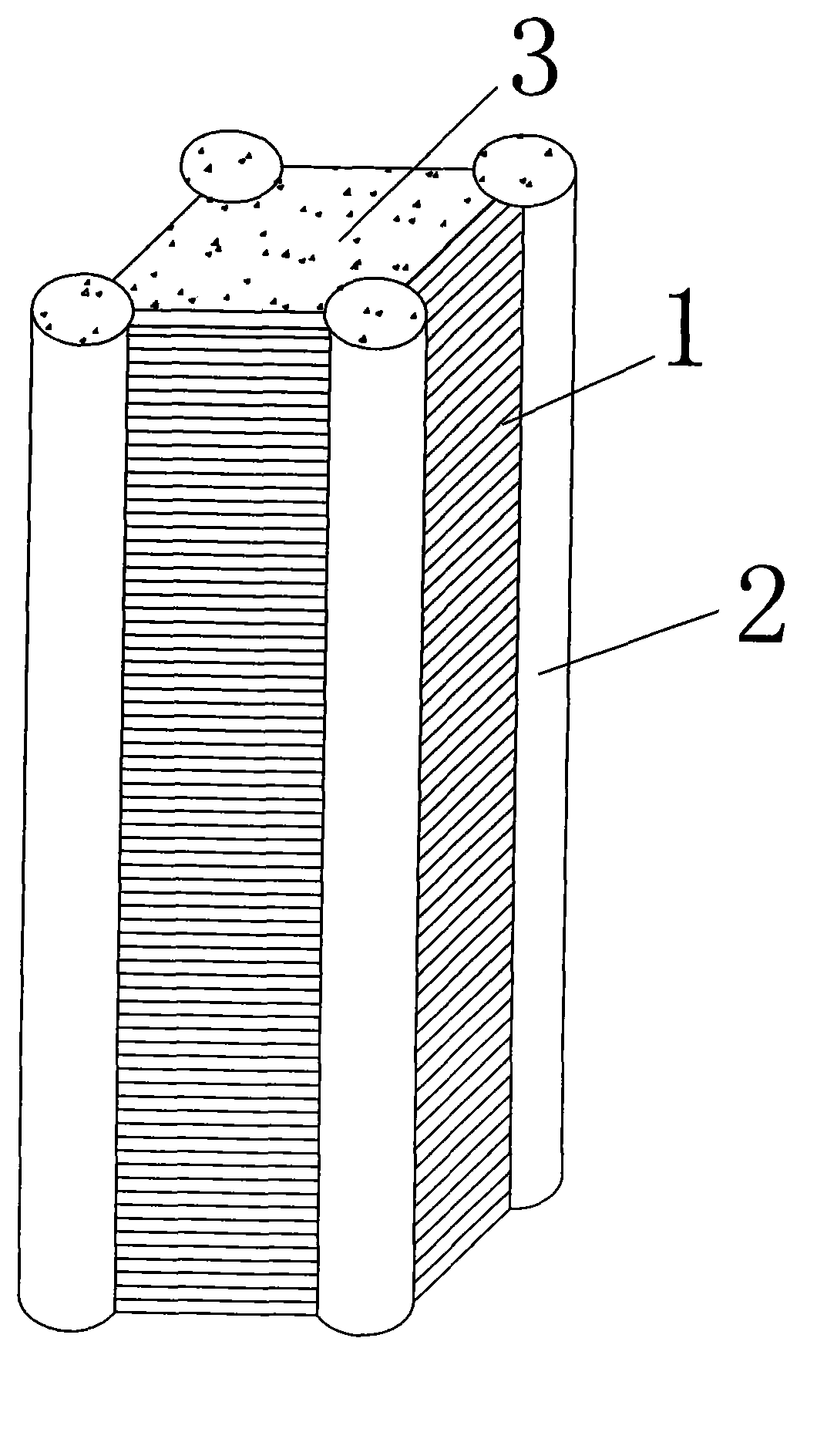 Corrugated steel plate confined concrete combination column and manufacturing method thereof