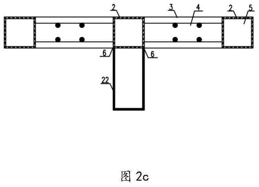 Design and construction method of T-shaped rectangular steel tube-corrugated steel plate composite wall