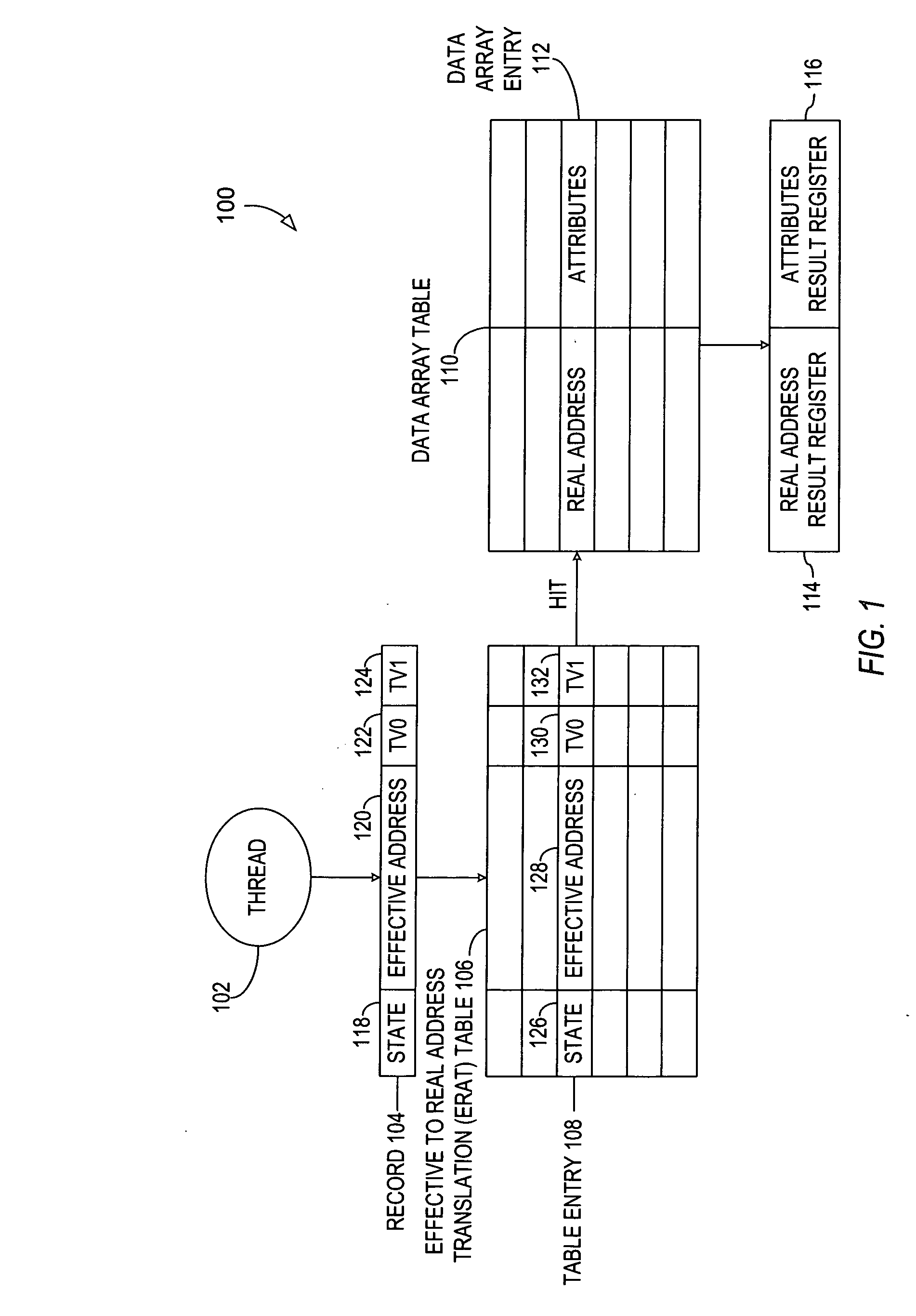 Method of effective to real address translation for a multi-threaded microprocessor
