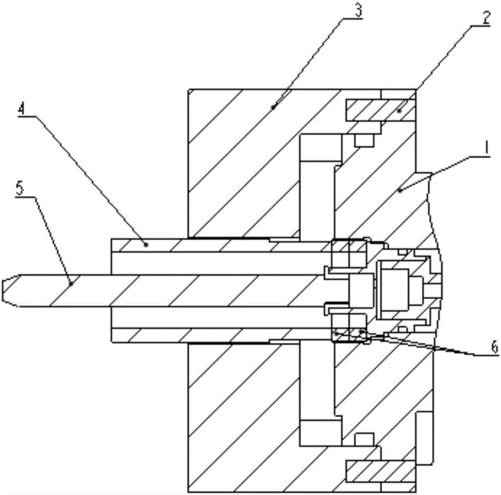 Servo mechanism oil level potentiometer nut screwing-down device and screwing-down and disassembling method