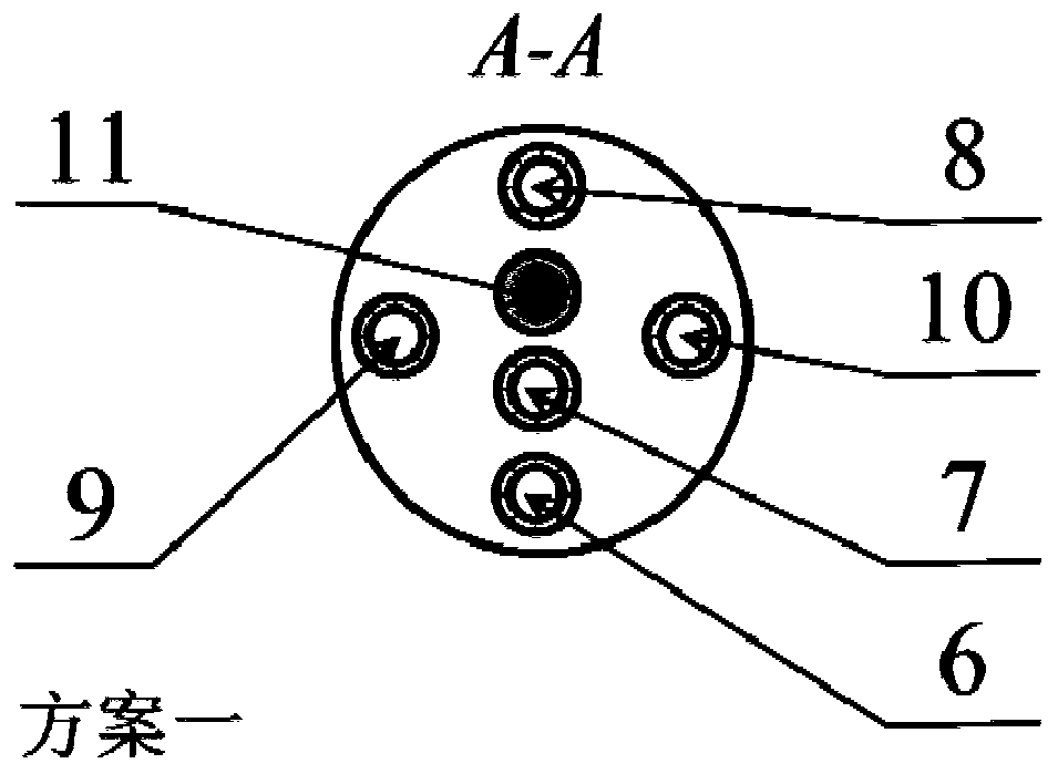 Composite five-hole pressure-temperature probe