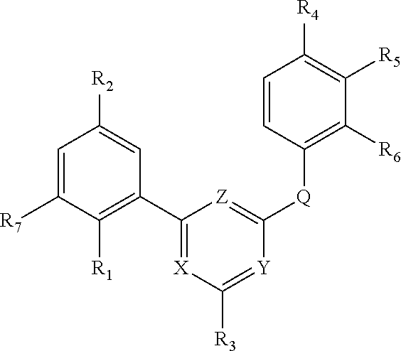 Novel 4,6-disubstituted aminopyrimidine derivatives having both aromatic and halogenic substituents