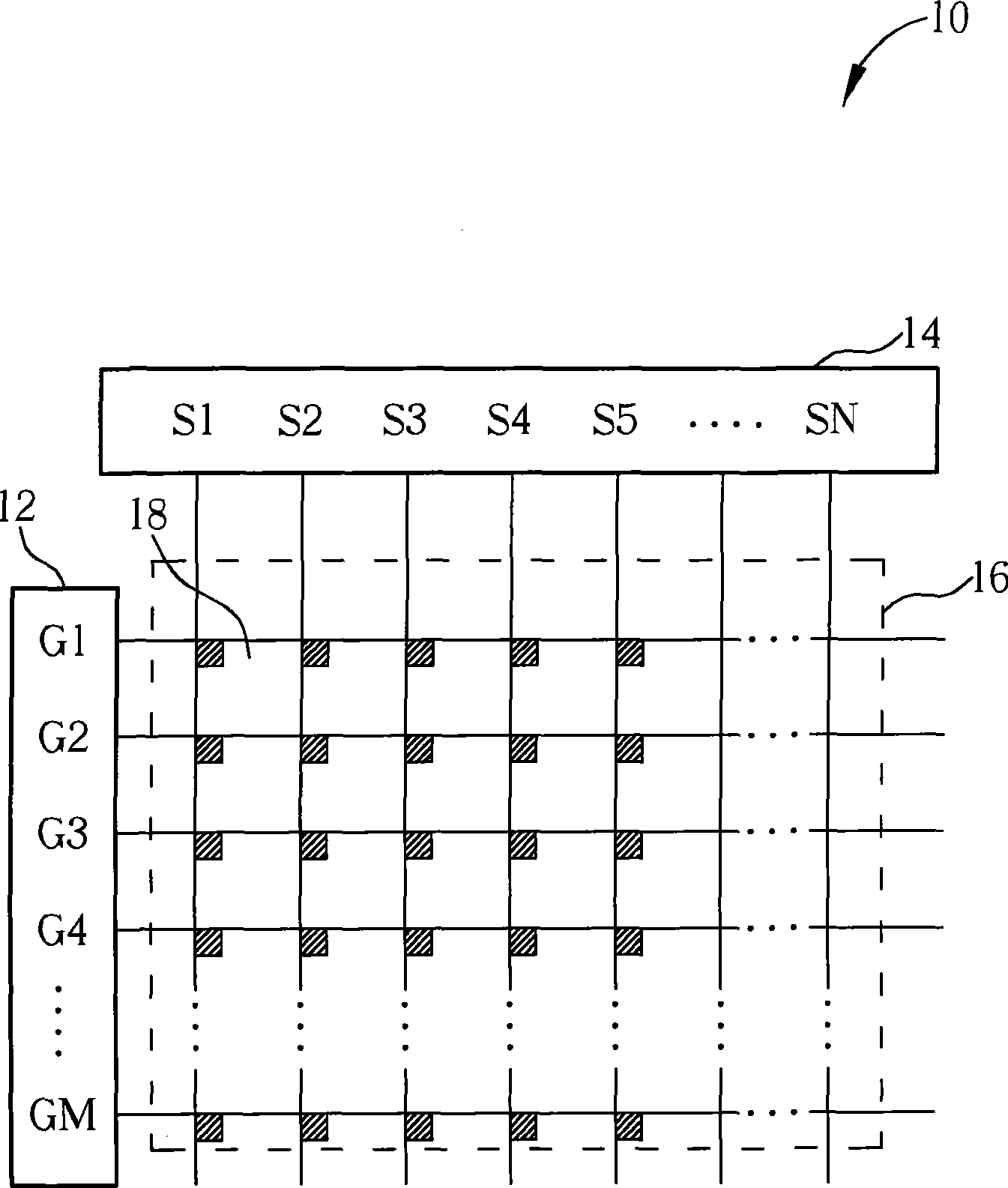 Driving method of scanning line of plane monitor