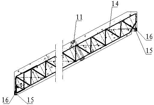 Concrete stairs with hoisting seats and connecting pieces