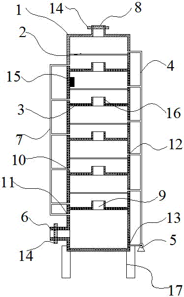Desulfurization and denitration device by using screened-airflow shock wave suspension