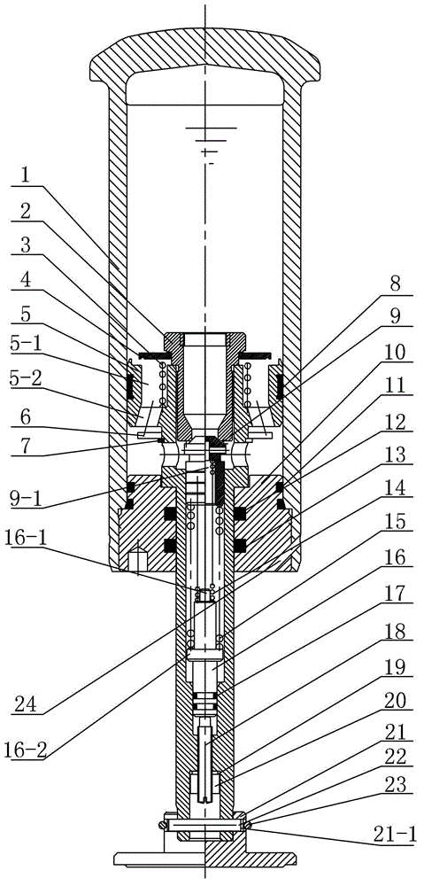 Dowty retarder with piston overflowing inclined holes