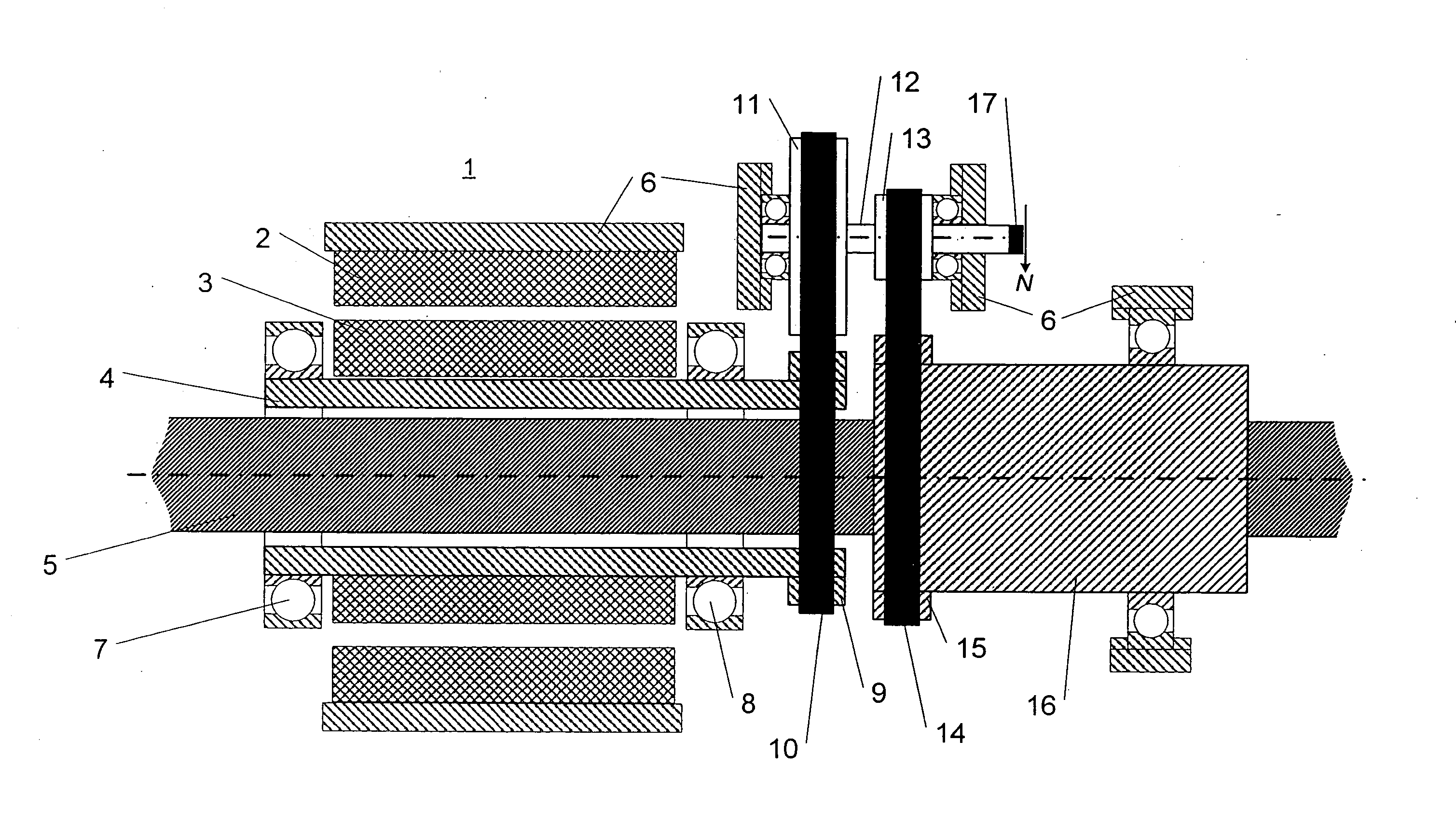 Steering system with hollow shaft electric motor and intermediate transmission
