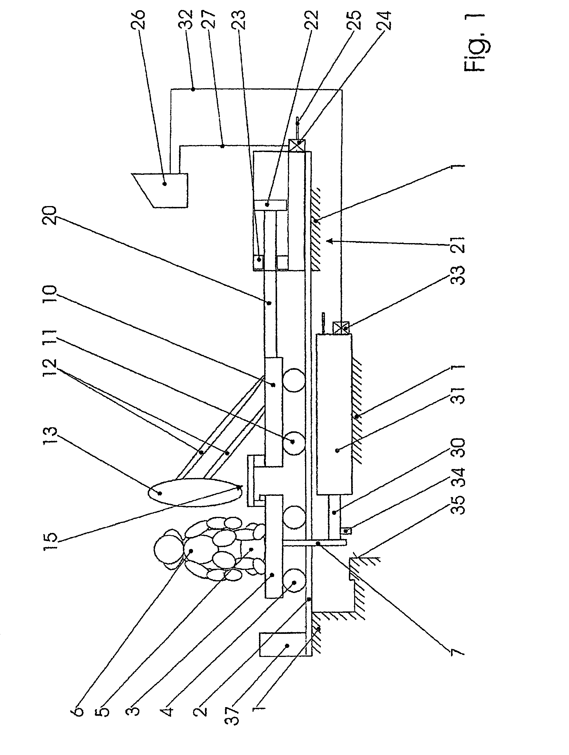 Device for simulating a side collision of a motor vehicle