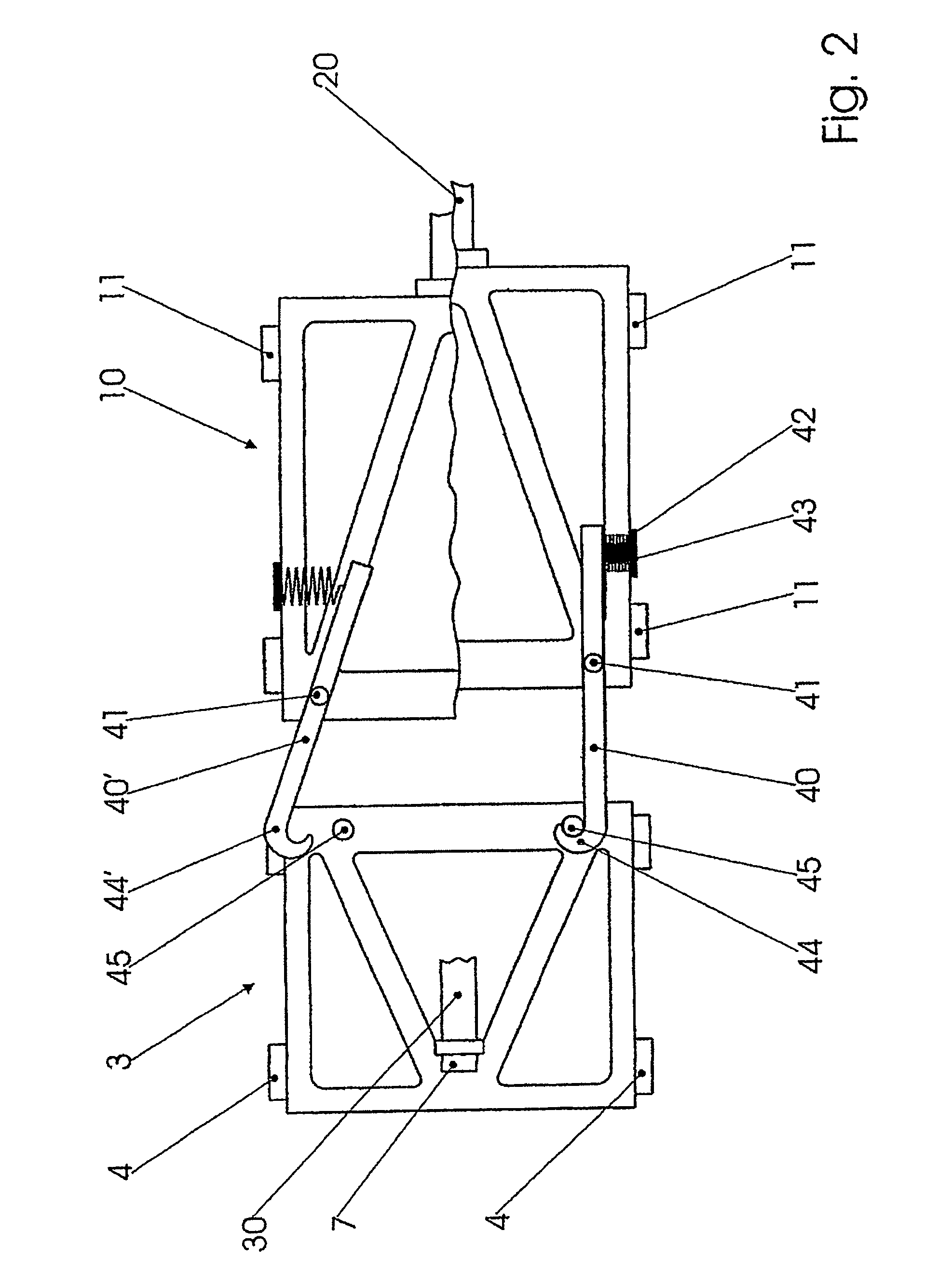 Device for simulating a side collision of a motor vehicle
