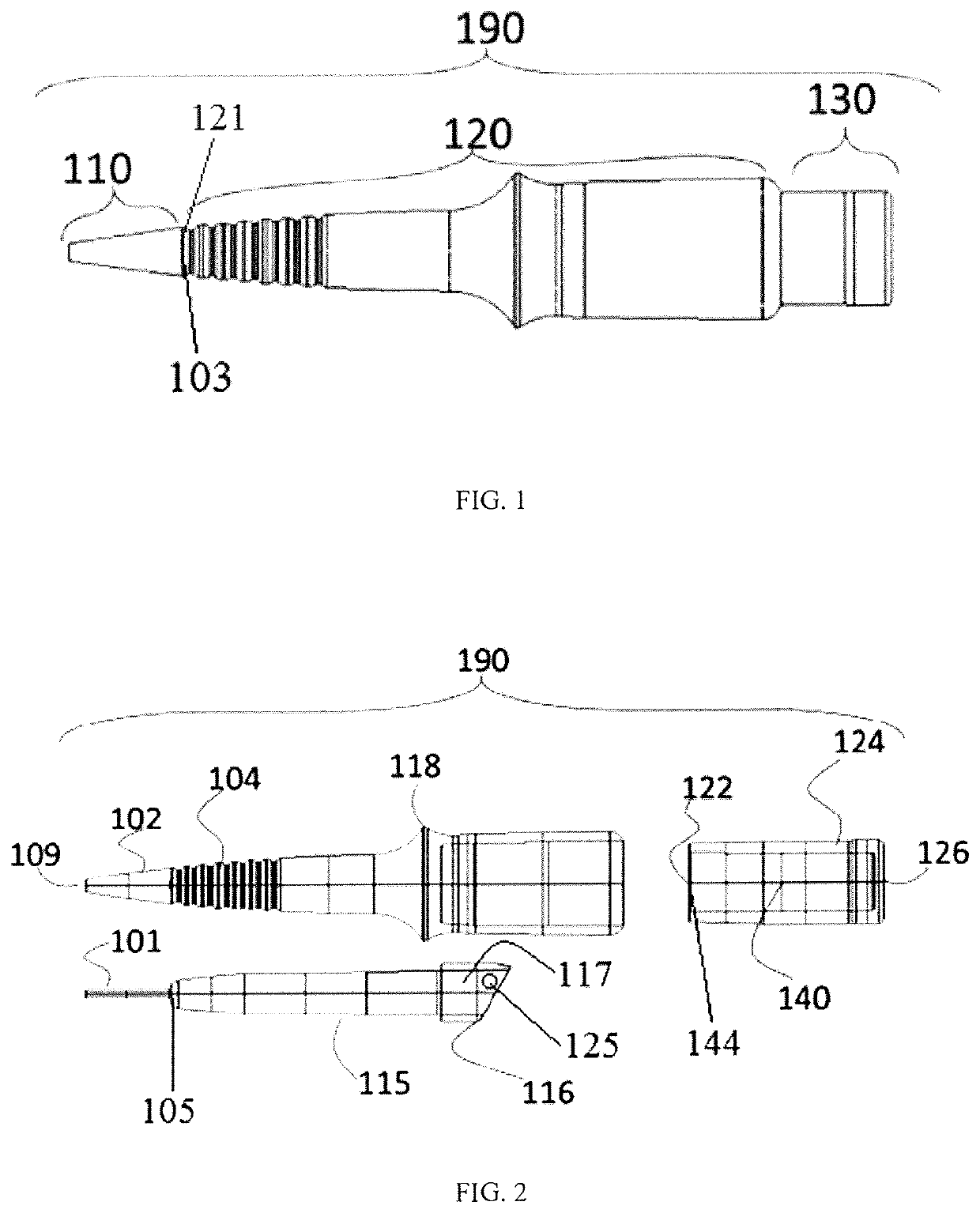 Device and liquid compositions for securing catheters having a rigid tapered tip