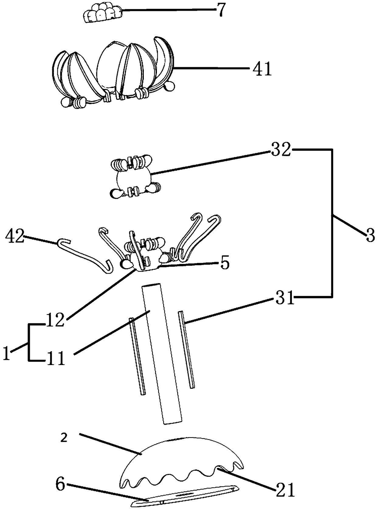 A petal opening and closing device