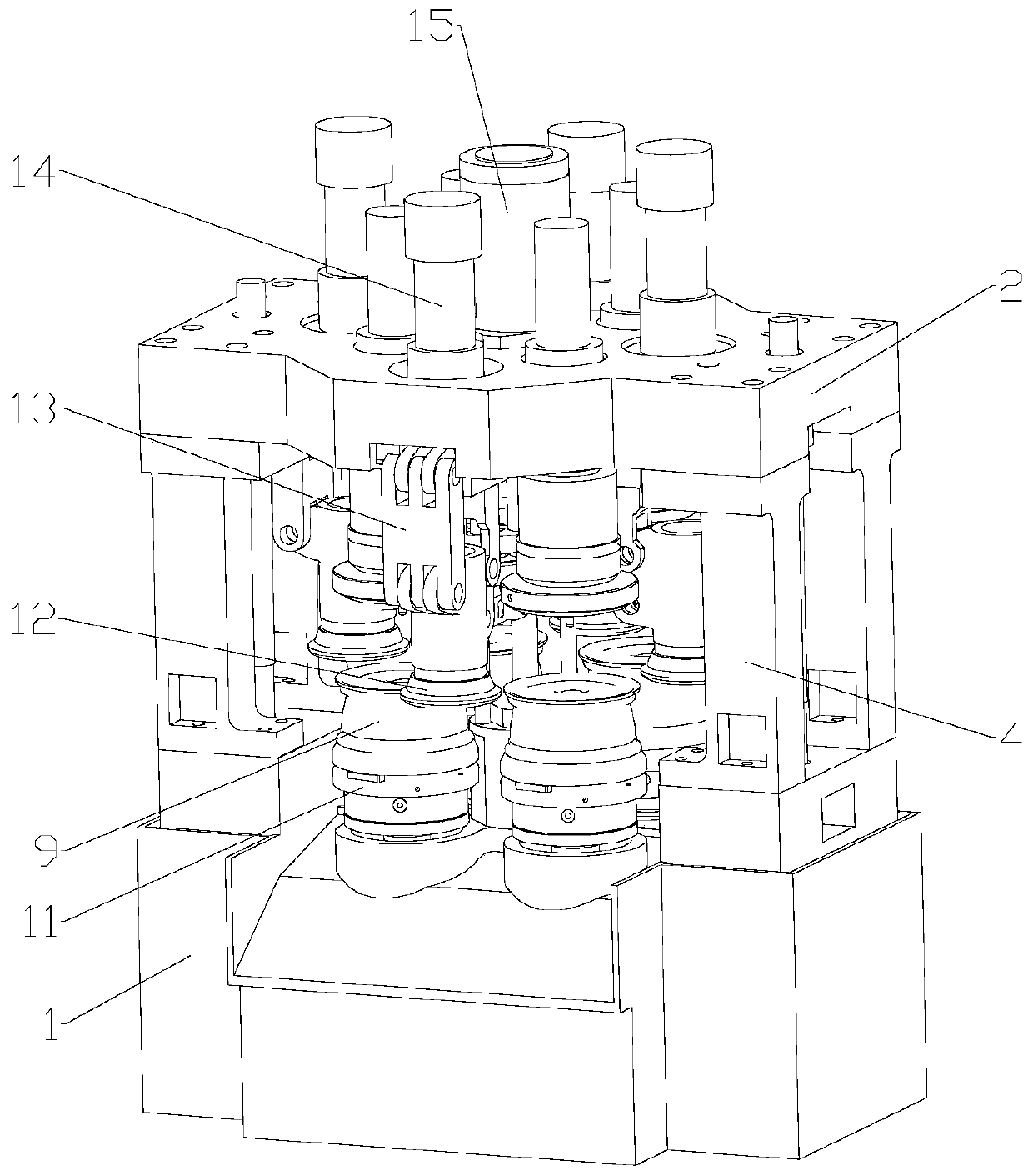 Wheel hub vertical spinning machine