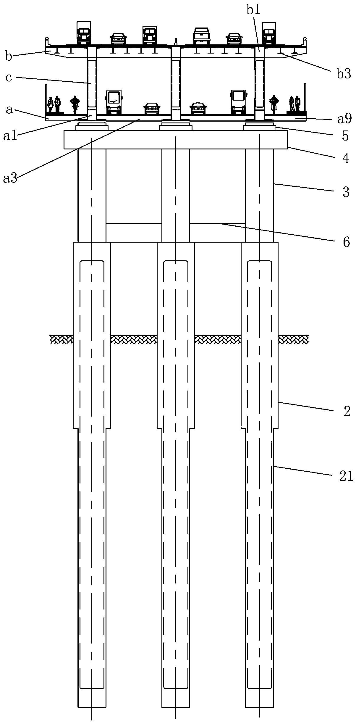 RPC steel joist combined bridge floor and continuous beam bridge