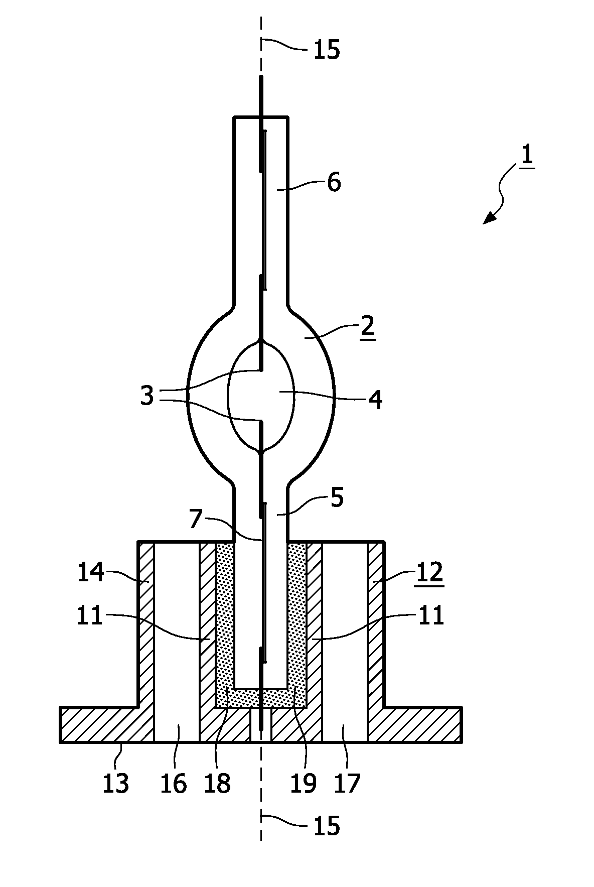 Socketed high pressure gas discharge lamp