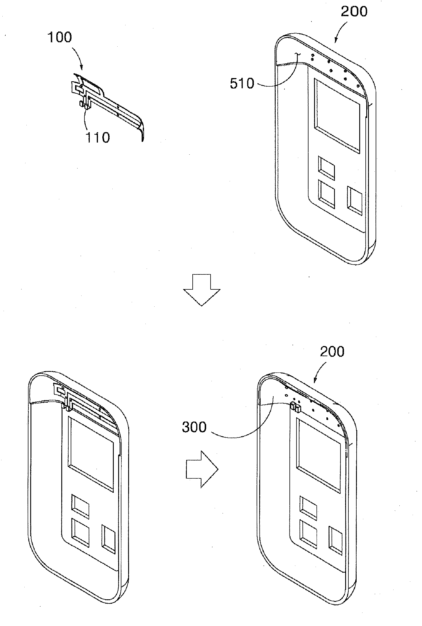 Insert type antenna module for portable terminal and method for manufacturing the same