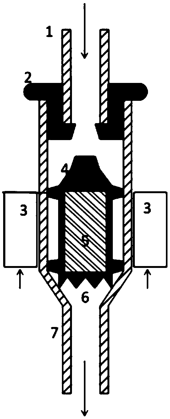 A magnetic control one-way throttle valve