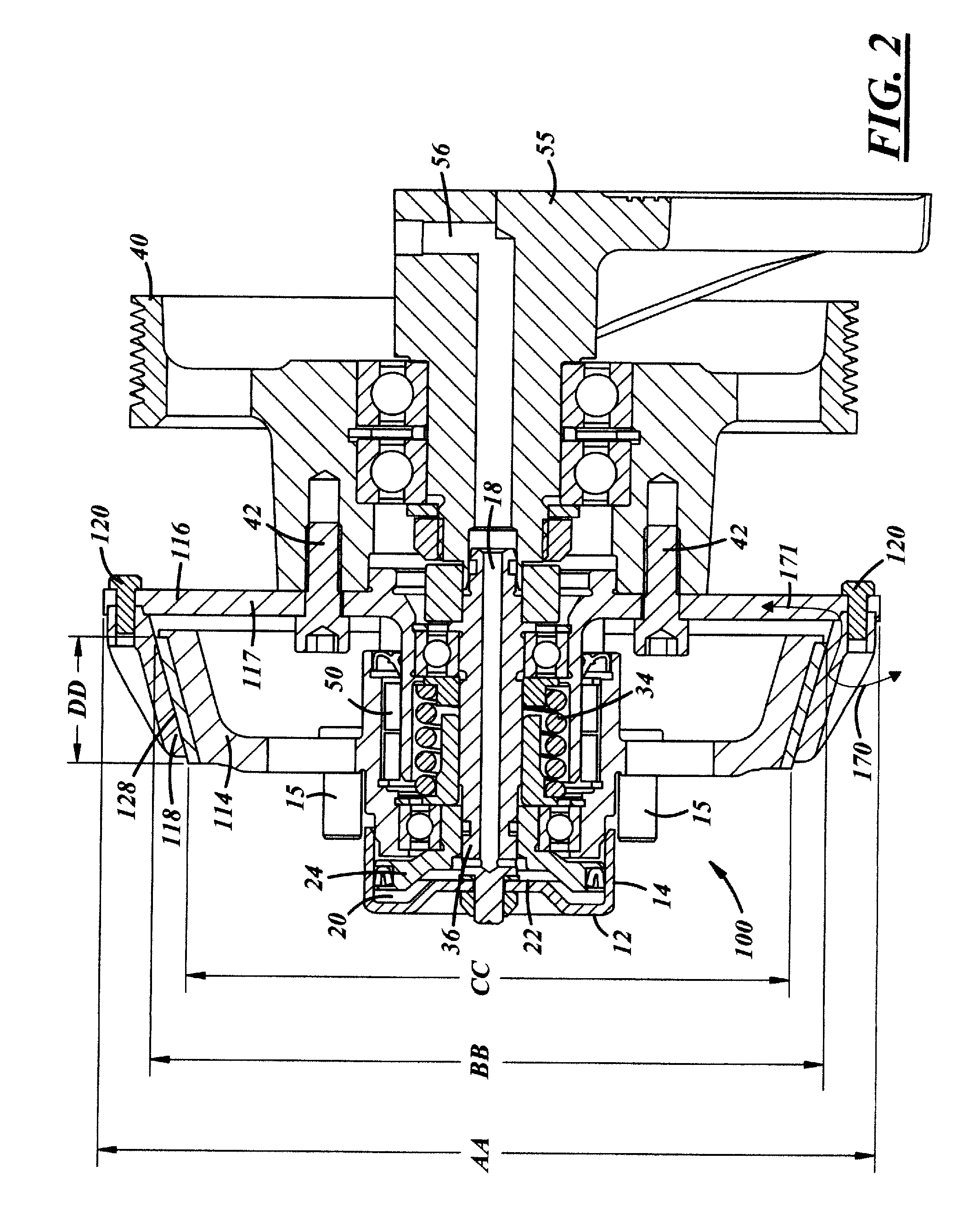 Pneumatic clutch with improved capacity and longevity